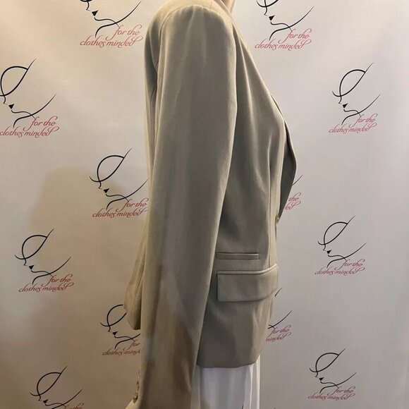 Merona. Sz 12. NWOT Tan Lined Button Front Long Sleeve Professional Jacket DD - Picture 6 of 9